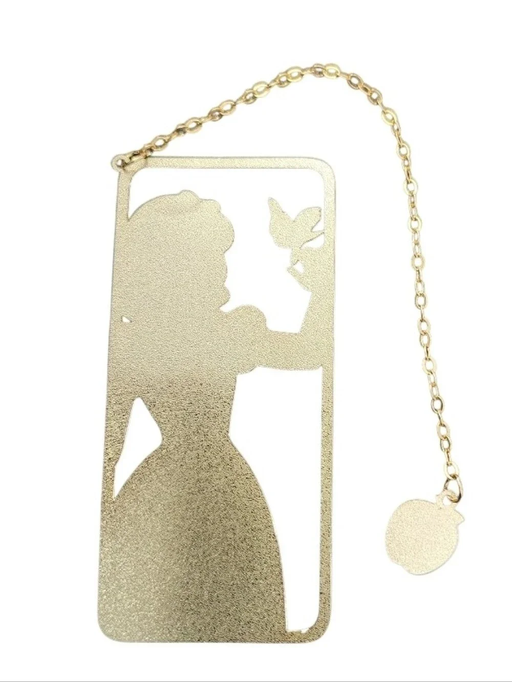 Snow White and Bird Golden Metal Thin Bookmark